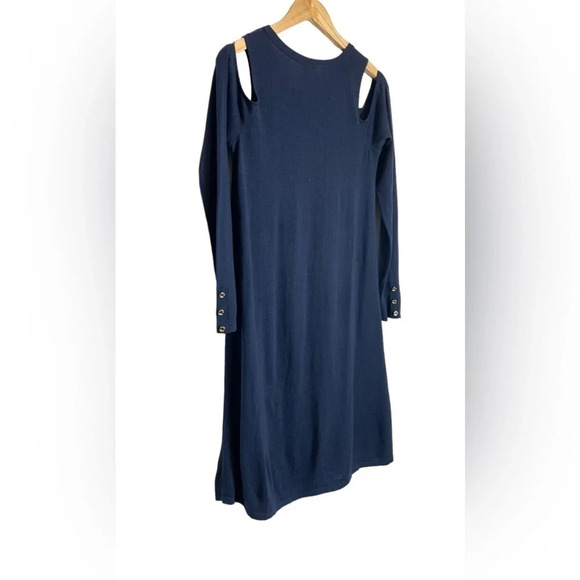 Lilly Pulitzer Faire Sweater Dress Medium Cotton Modal Wool Blend Cold Shoulder - Picture 7 of 11